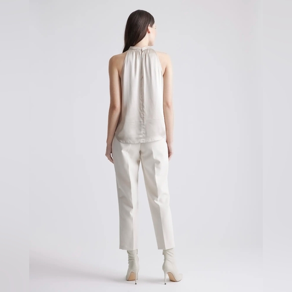 NWT Quince 100% Washable Silk Halter Top Champagne Sz S - Picture 3 of 8